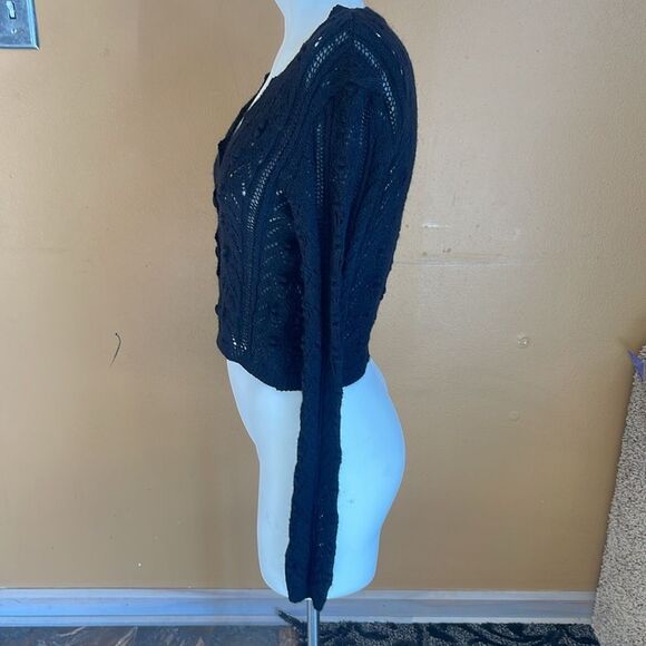 ZARA Black Knit Cardigan Top Jacket size S - Picture 7 of 14